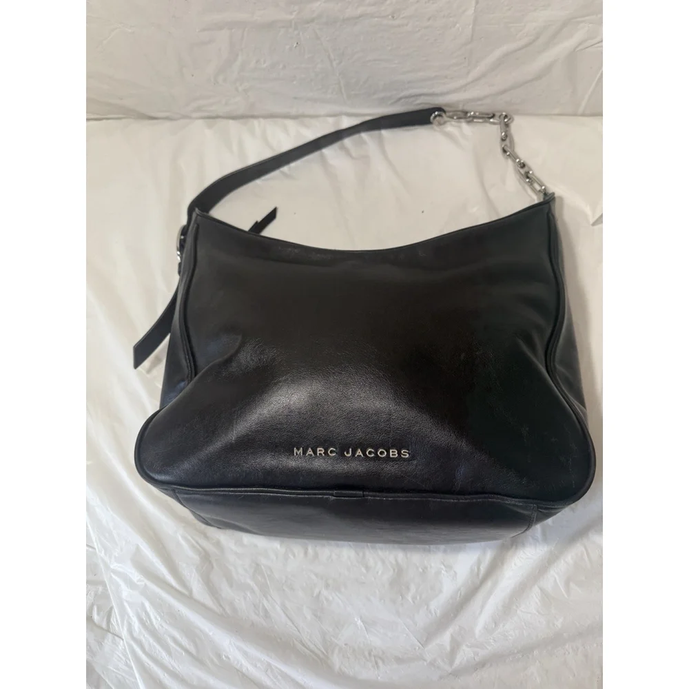 Marc Jacobs Tempo Large Black Hobo Convertible Shoulder Handbag $525_6